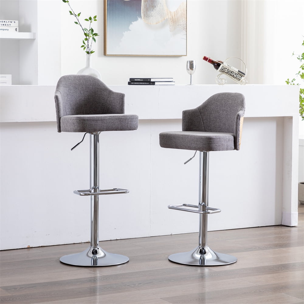 Swivel Bar Stools Set of 2, Modern Adjustable Height Counter Bar Stools