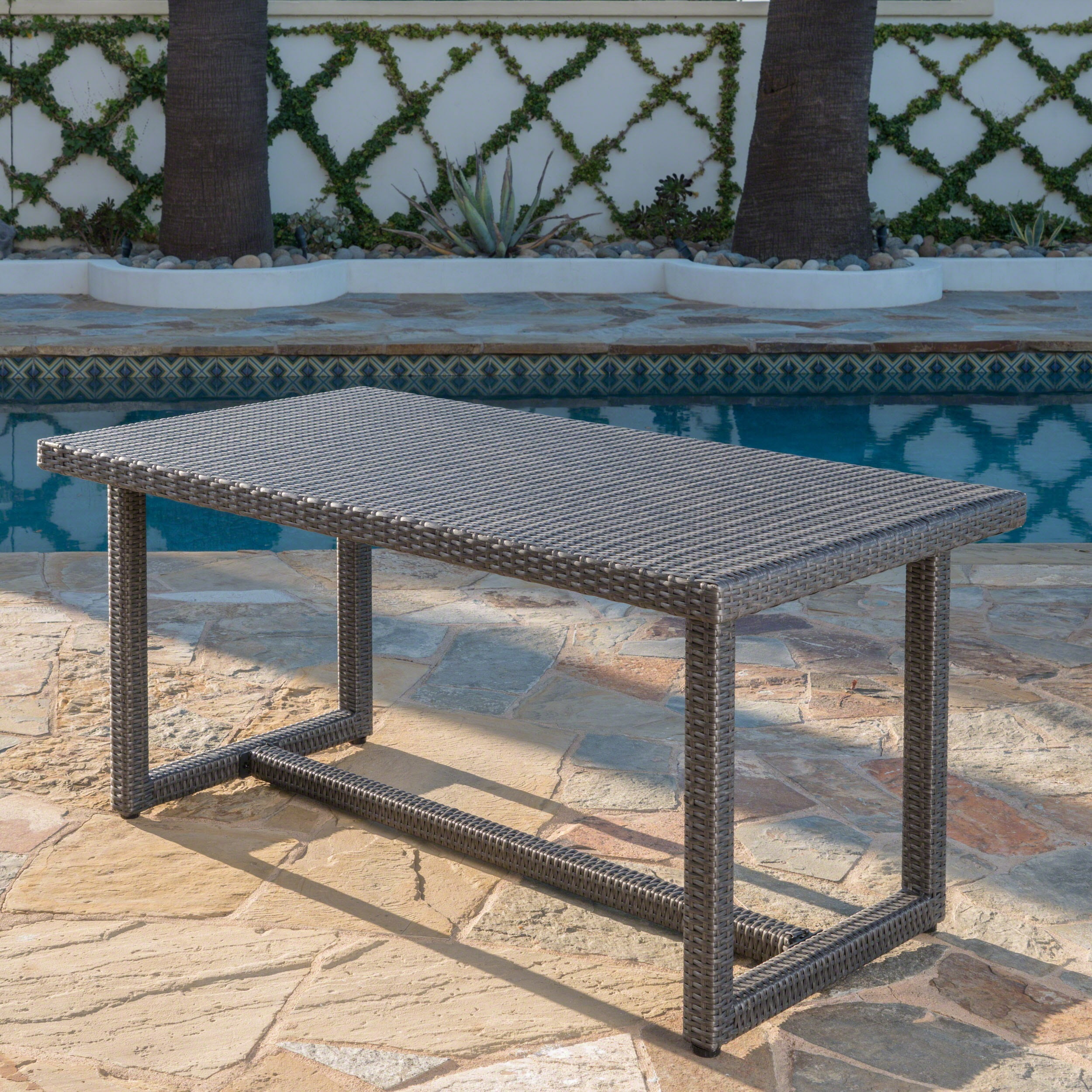 Christopher Knight Home Santa Rosa Outdoor 59 Inch Rectangle Wicker Dining Table By 28 H X 67 L 34 D