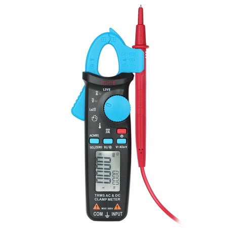 BSIDE Professional True RMS LCD Digital Clamp Meter Multimeter AC/DC Voltage Current Capacitance Continuity Test Temperature Frequency Measurement