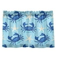 thumbnail image 2 of Ryvnso Crab and Starfish Half Curtains Sets Tier 2 Panels Short Curtain Rod Pocket 27"W x 36"L, 2 of 7