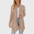thumbnail image 2 of Ediodpoh Women's Sleeveless Cardigan Summer Lightweight Open Front Asymmetrical Vest Cardigan for Women Khaki#1 XL, 2 of 5