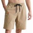 thumbnail image 3 of Men'S Casual Shorts Elastic Waist Shorts Summer Beach Drawstring Shorts with Pockets Khaki S, 3 of 8