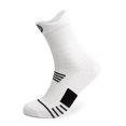 thumbnail image 4 of Domzle Basketball Socks Compression Cushion Thick Cycling Athletic Crew Sock Arch Support, Breathable Mesh, Seamless Toe, Sports Tab, Moisture Wicking, Running Sock for Men Women White, 4 of 5