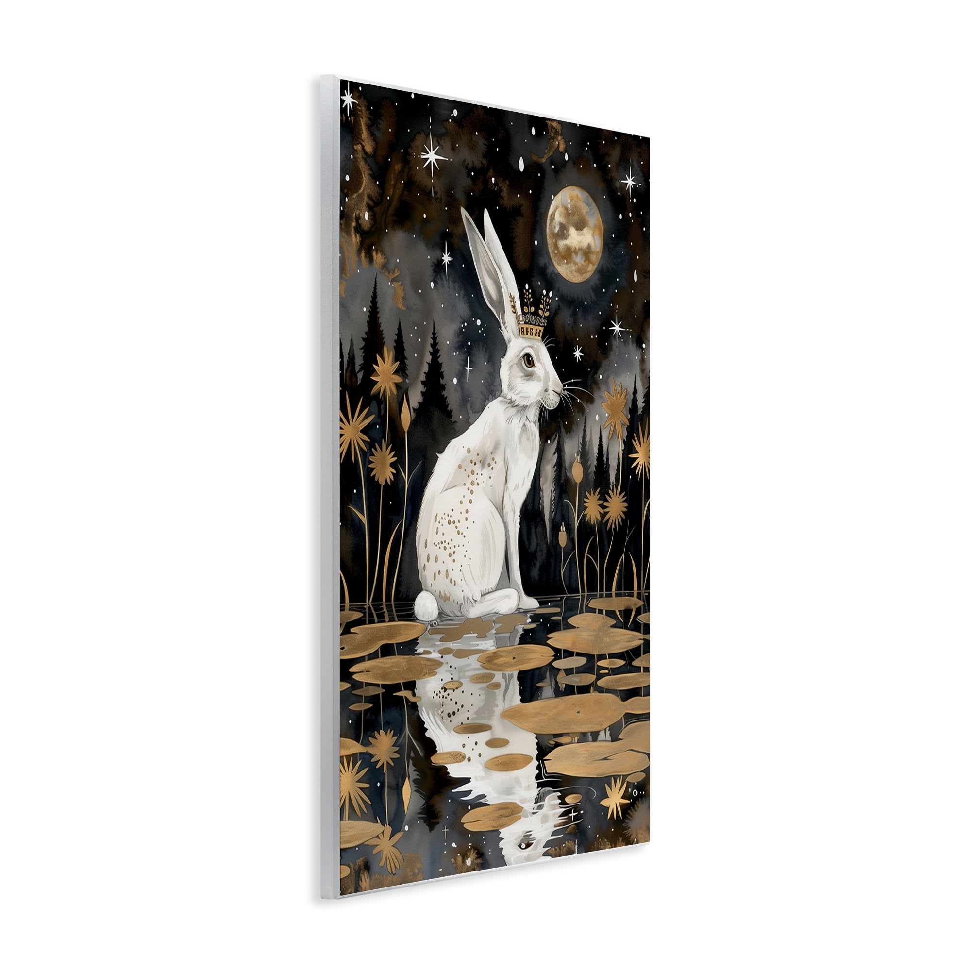 Stupell Industries Regal Rabbit Moonlight Animals & Insects Painting Unframed Art Print Wall Art, 10 x 15