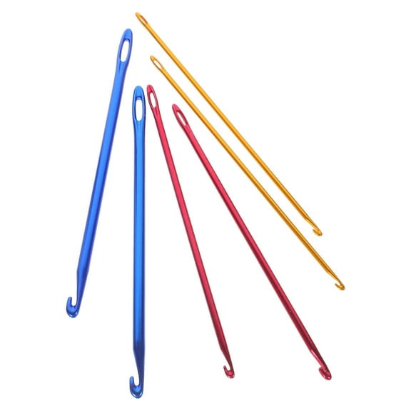 HOMOBABE 6-Piece Aluminum Crochet Hook Set, Assorted Sizes 2.75mm-6.0mm, Colorful Knitting Tools for Crafts and Projects