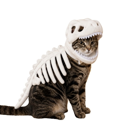 Pet Dinosaur Costume with Glow In Dark Design, Soft Plush Hooded Outfit Cosplay Costumes For Small Dog Cats Party Styling