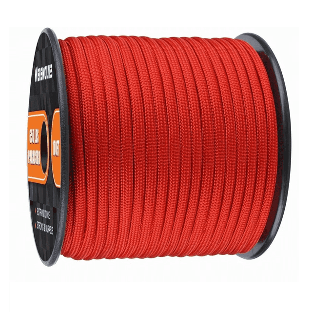650 Paracord / Cuerda De Paracaídas - 9 Hilos 4mm 31m rojo