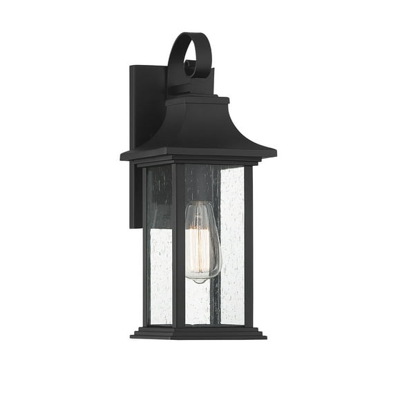 Hancock 1-Light Outdoor Wall Lantern in Matte Black