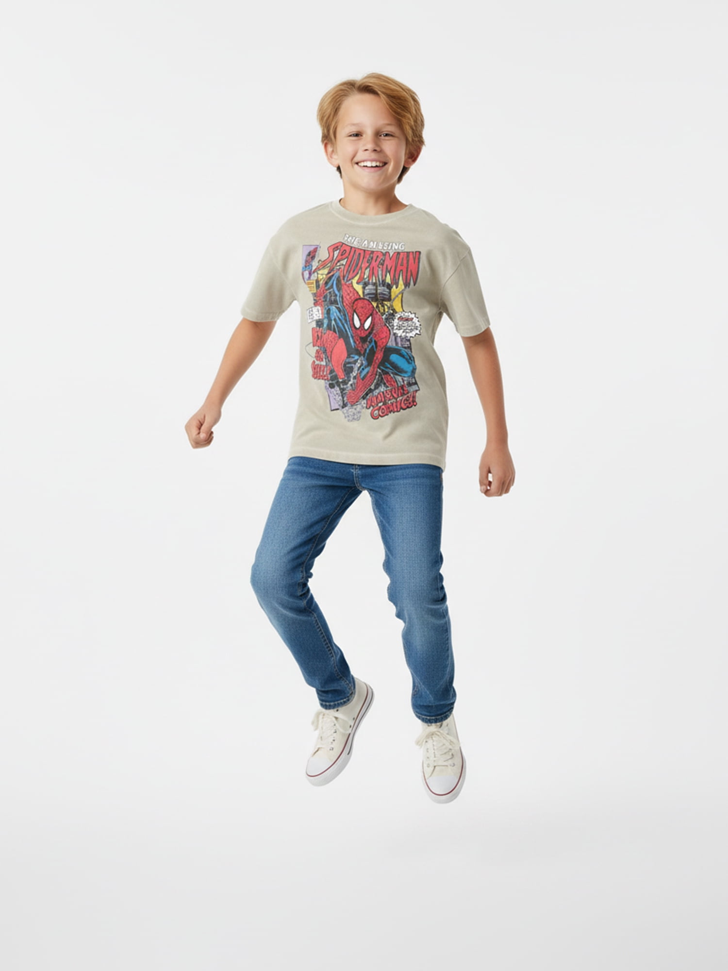 Spider-Man, Boys' Relaxed Graphic T-Shirt, Comic Spidey, Sizes 4-18
