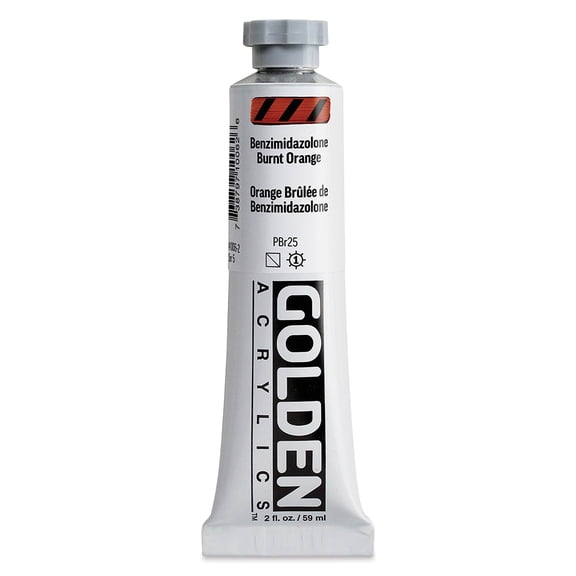Golden Heavy Body Acrylic Paint - Benzimidazolone Burnt Orange, 59 ml Tube