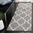 thumbnail image 4 of SAFAVIEH Dallas Logan Geometric Shag Runner Rug, Grey/Ivory, 2'3" x 8', 4 of 10