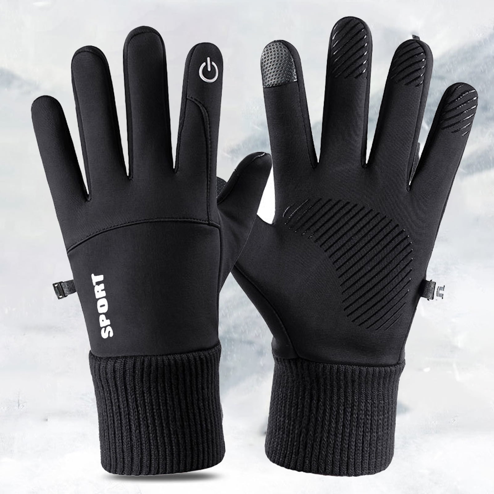 Wmoss Work Gloves Touch Screen Flex Grip Winter Gloves Warm Fleece Driving Gloves Windproof Outdoor for Men Women,Black (Small)