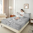 thumbnail image 4 of Manfei Letter Monogrammed Initial S Girl 3pcs Twin Sheet Sets,Kawaii Bow Butterfly Twin Fitted Sheet,Bling Crystal Grey Glitter Breathable Flat Sheet,Lightweight Room Decor, 4 of 7