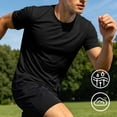 thumbnail image 2 of Ovzne Men's Big & Tall Round Neck Short Sleeve Athletic Basi T-Shirts Breathable Casual Summer Stretchy Activewear Tops S-3XL Multiple Colors, 2 of 10
