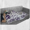 thumbnail image 6 of Outer Space Soft Flannel Fleece Blanket, Minimalist Space Graphic Satellite Orbit Radar Saturn Telescope Space Theme, Cozy Plush for Indoor and Outdoor Use, 60" x 80", Purple White, by Ambesonne, 6 of 6