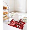 thumbnail image 4 of Red Geometric Kitchen Dish Towels for Drying Dishes Set of 4, Modern Abstract Black White Striped Lines Waffle Weave Microfiber Hand Tea Bathroom Towels Quick Dry & Absorbent Towel 12x12, 4 of 7