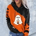 thumbnail image 2 of Oversized Hoodies for Women Halloween Retro Color Blocked Printed Long Sleeved Drawstring Fall Winter Clothes, 2 of 5