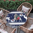 thumbnail image 3 of Xmas Reindeer Winter Snowflake Fitted Round Tablecloths Table Covers 45"-54",Waterproof Table Cloth for Kitchen Holiday Party Tables Decor, 3 of 9