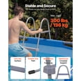 thumbnail image 3 of VEVOR Above Ground Pool Ladder, 4-Step Steel A-Frame Swimming Pool Stairs for 52 in High Wall, 300 lbs Capacity Entry/Exit Steps with Secure Non-Slip Sturdy Wide Step, Easy Setup Outdoor, Gray, 3 of 9