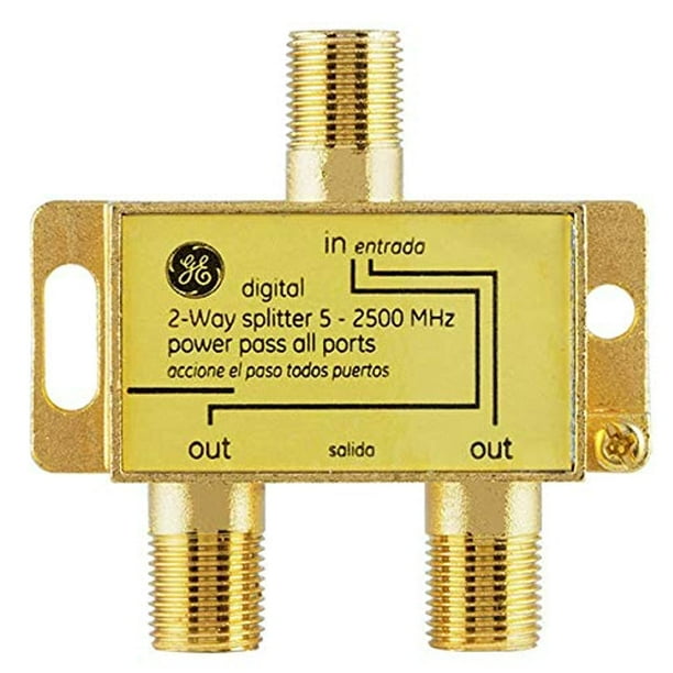 GE Digital 2Way Coaxial Cable Splitter, 2.5 GHz 52500 MHz, RG6