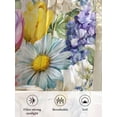 thumbnail image 6 of Sheer Curtains 96 Inches Long 2 Panels Set for Living Room, Spring Floral Semi Sheer Curtains for Windows, Farmhouse Elegant Flowers Watercolor Voile Window Treatments Rod Pocket Curtain, 6 of 7