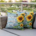 thumbnail image 5 of Pack of 2 Outdoor Pillow Covers 24x24 Inch Waterproof Spring Sunflower Throw Pillow Covers,Decorative Couch Pillow Shams Protectors Bee Wooden Grain Country Rustic Patio Pillowcases Cushion Covers, 5 of 8