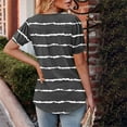thumbnail image 5 of Xixinqiwan Women Tops under $10.00,Women Summer Casual Shirts Short Sleeve Striped Tunic Tops Crew Neck Tee Tshirt Blouses for Women Dark Gray M, 5 of 7