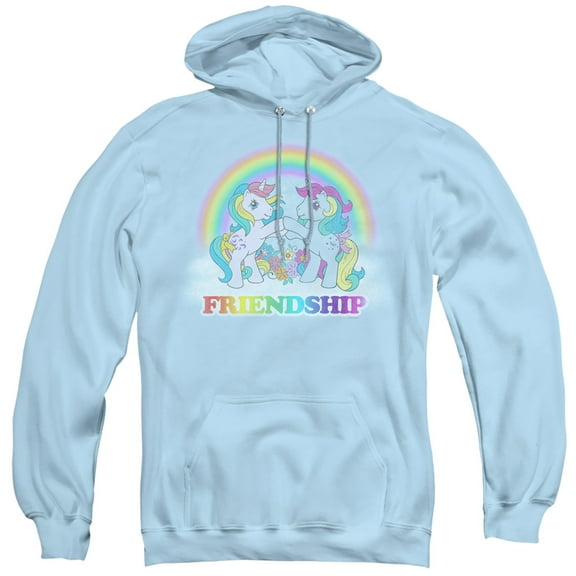 My Little Pony Retro Friendship Adult Pullover Hoodie Sweatshirt Light Blue