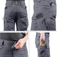 thumbnail image 4 of Mens Tactical Stretch Outdoor Cargo Shorts Wear Resistant Rip Stop Work Hiking Fishing Shorts Gray 4XL, 4 of 7