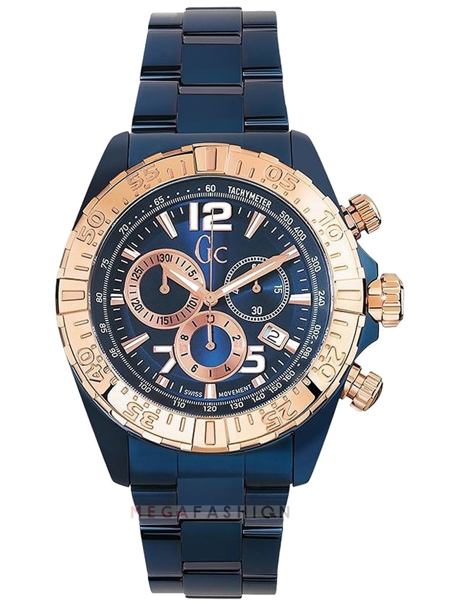New Guess Collection Men´s Y02008G7 Blue Steel Chonograph Watch ...