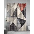 thumbnail image 5 of Minimalist Art Shower Curtain Set ，Waterproof Fabric Shower Curtains Beige Blue Triangular Color Block Shower Curtains for Bathroom,Bathroom Decor 54x"78", 5 of 6