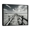 thumbnail image 2 of Designart "Monochrome Boardwalk in Florida" Nautical & Beach Floater Framed Canvas Art Print, 2 of 7