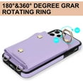 thumbnail image 6 of for iPhone 11 Pro Max Case Wallet with Strap for Women,Crossbody Lanyard and Wristlet Strap,Zipper Pocket,Credit Card Holder,Ring Stand,RFID Blocking Phone Wallet Cases(6.5 inch,Purple), 6 of 17