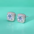thumbnail image 4 of 1 to 3 Carat D Color VVS1 Moissanite Stud Earrings for Women Men S925 Sterling Silver Square Stud Earrings for Engagement Wedding Valentine's Day Birthday Gift with Certificate, 4 of 8