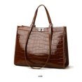 thumbnail image 6 of Genuine Cowhide Women Tote Bag, Glossy Crocodile Embossed Shoulder Purse for Work, 6 of 9