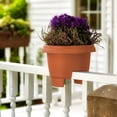 thumbnail image 2 of Bloem 12" Plastic Deck Rail Round Planter, 9" H, 12" L, 12" W, Fits Rail Sizes between 3.25" - 3.75" Wide, Terra Cotta, 2 of 8
