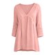 thumbnail image 4 of Neewe Women's Cotton Linen 3/4 Length Sleeve Tops V Neck Pleated T Shirts Loose Fit Blouses Casual Tees 2026 Fashion Clothes, 4 of 8