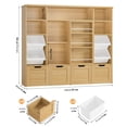 thumbnail image 7 of Hiphuta 55"W Kid Toy Storage Organize with Sliding Bookshelf, Kid Bookcase with 4 Removable Drawers, Toy Storage Toy Organize for Kid Bedroom Playroom, Natural, 7 of 7