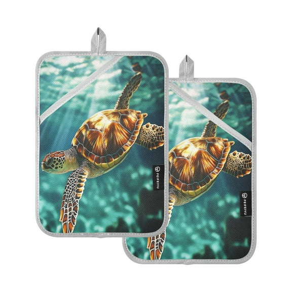 BZSMCE Pot Holder Oven Mitts Cooking baking Sea Turtle Creative Pattern Size:7x9.8in