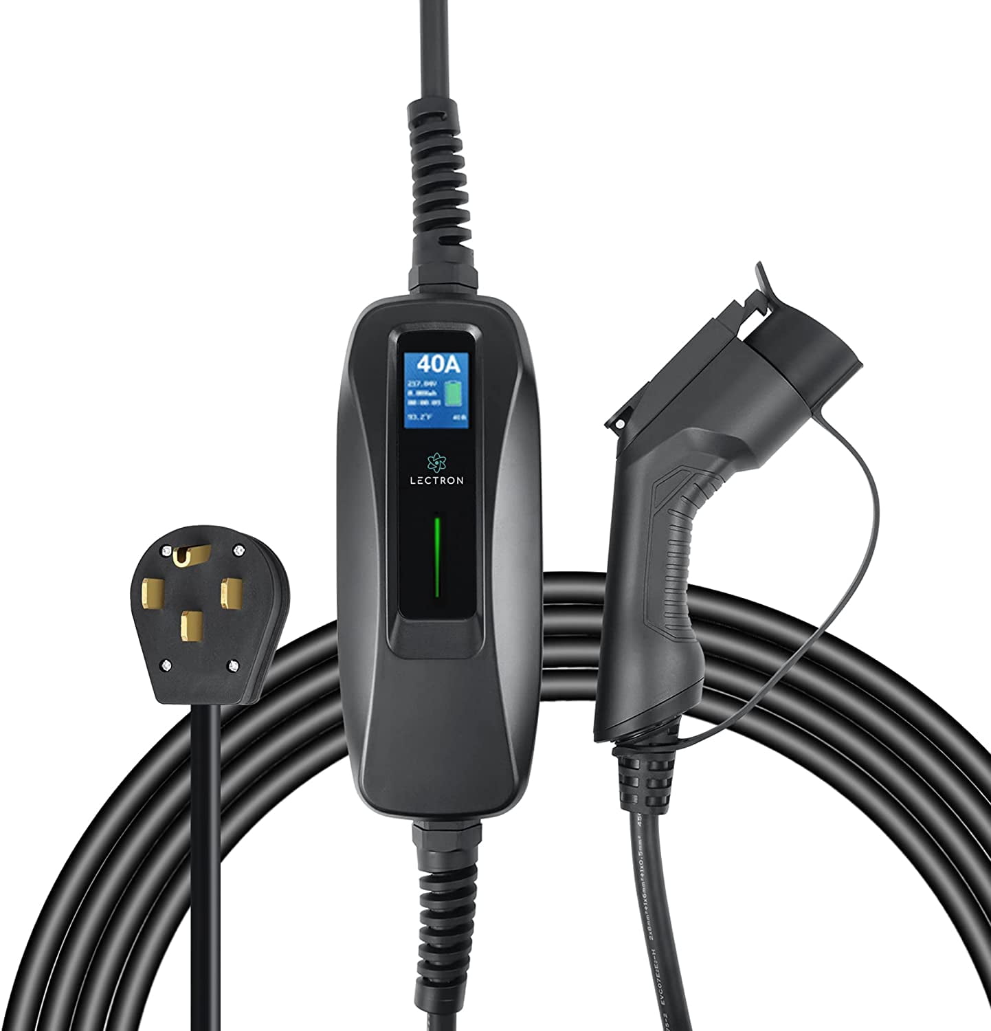 Lectron 240V 40 Amp Level 2 EV Charger With 15ft Extension Cord J1772
