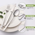 thumbnail image 3 of Scheam Stainless Steel Tableware Set,5 Pcs Matte Satin Finish Flatware,Mirror Polished Cutlery Set,Knives Forks and Spoons Set for Home Kitchen Restaurant, Dishwasher Safe (Silver), 3 of 7