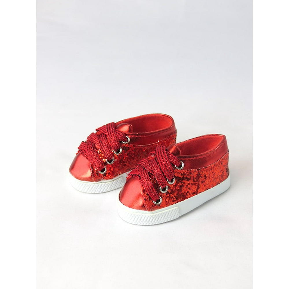 Red Glitter Sneakers 18 Inch Doll Accessories