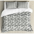 thumbnail image 1 of Cactus Duvet Cover Set King Size, A Pattern of Cacti Plant Silhouettes Greyscale Succulent Arrangement Desert Flora, Decorative 3 Piece Bedding Set with 2 Pillow Shams, Grey Ivory, by Ambesonne, 1 of 3