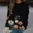 thumbnail image 2 of Women Crew Neck Pullover Halloween Sweatshirt Plus Size Women Casual Crew Neck Sweatshirt Flowers Printing Long Sleeve Sweatshirt Casual Top Pullover L, 2 of 5