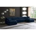thumbnail image 2 of Meridian Furniture Cozy Navy Velvet Overstuffed Modular Sectional, 2 of 8