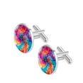 thumbnail image 2 of Tie Dye Stainless Steel Cufflinks for Formal Attire - Ideal for Shirts, Cuff Links, and Suit Accessories, 2 of 6