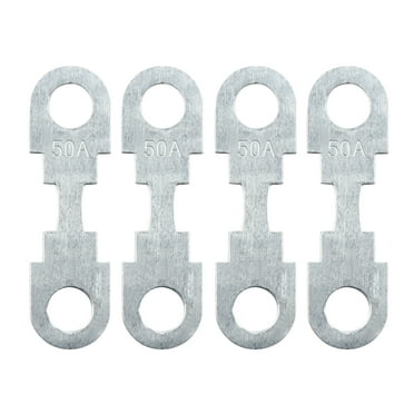 4pcs 50A Flat Fuse Strip Metal Silver Tone for Auto Car Automotive DC 32V Universal