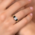 thumbnail image 4 of Gem Stone King 18K Yellow Gold Plated Silver White Topaz and Black Onyx Filigree Style 3 Stone Ring for Women (2.30 Cttw, Oval 8X6MM and 6X4MM) (Size 5), 4 of 6