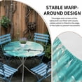 thumbnail image 2 of Ocean Shark Round Tablecloth for 36-44 Inch Tables, Fitted Table Cover with Elastic Edge, Teal Green Wave Summer Beach Coastal Waterproof Outdoor Table Cloth Protector for Patio Garden Dinner Picnic, 2 of 9
