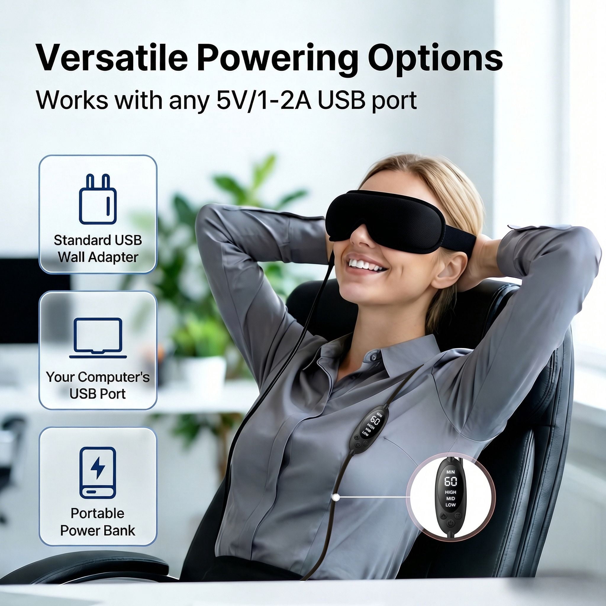 Heated Eye Mask for Dry Eyes, Relaxing Warm Compress for Tired Eyes, Puffy Eyes, and Sleep